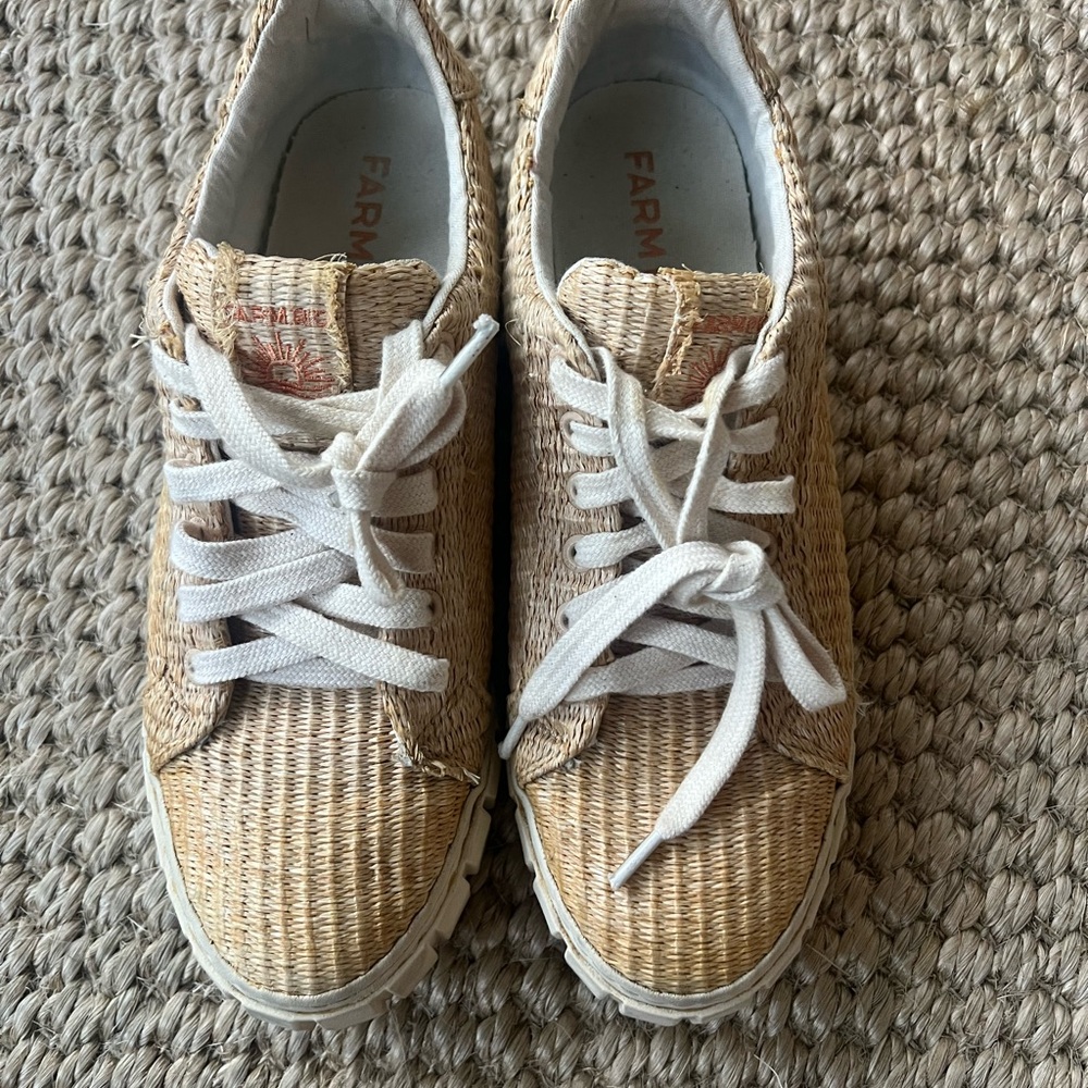 Farm Rio Woven Straw Rafia Shoes - Picture 5 of 8
